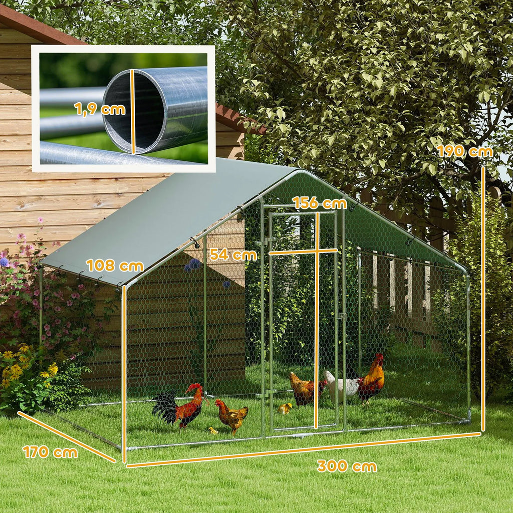 PawHut Enclos poulailler 5,1 m²
