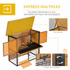 Clapier étage double en bois