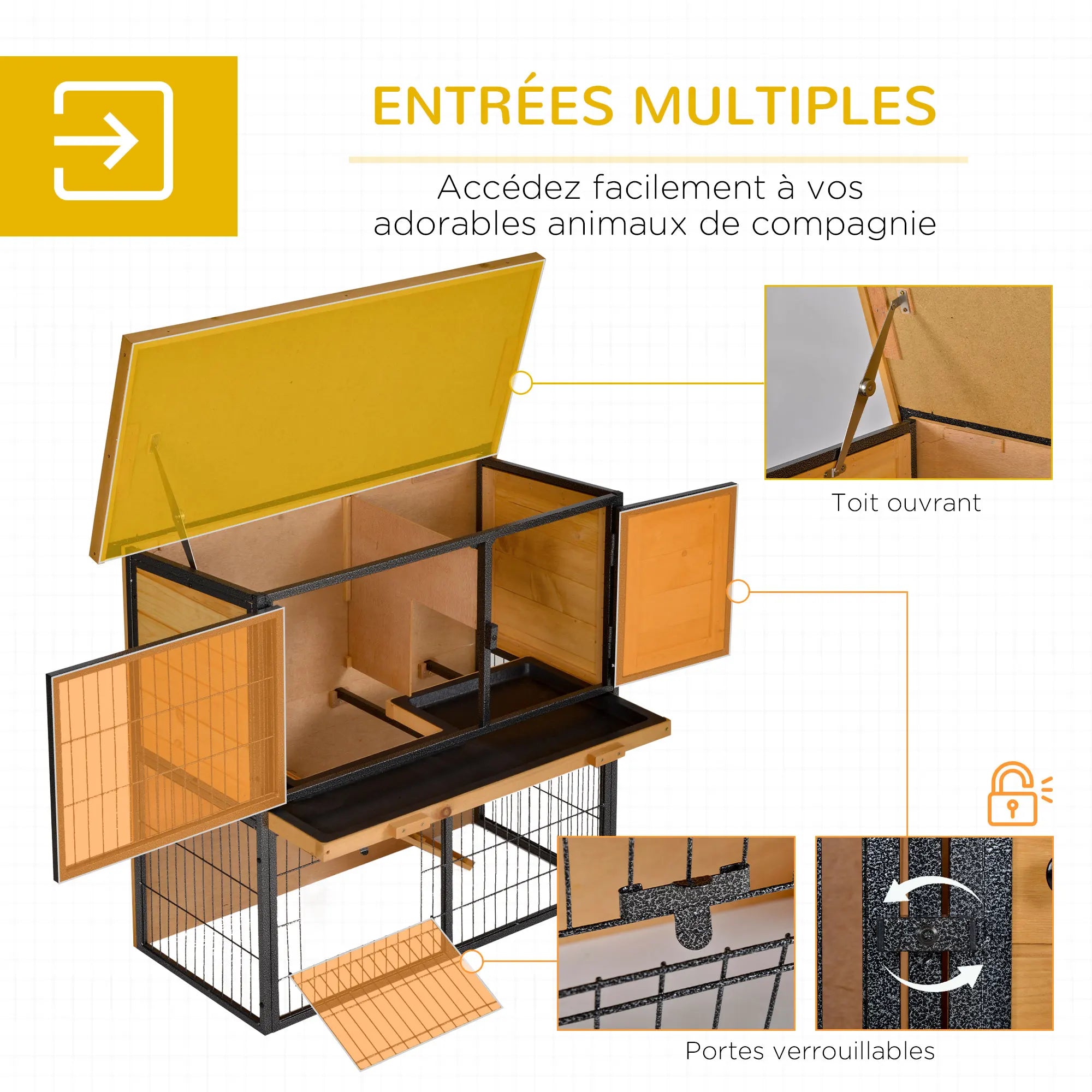 Clapier étage double en bois