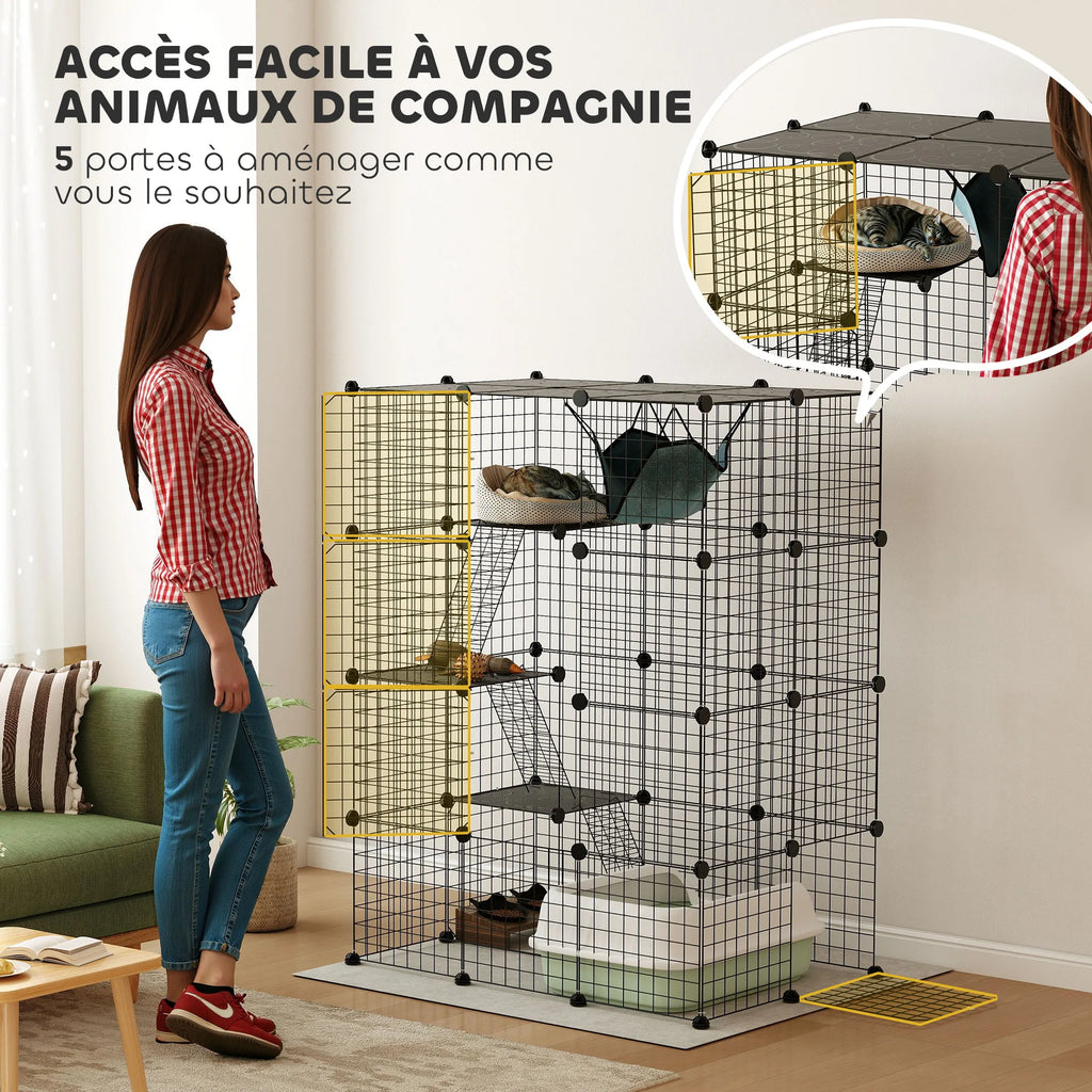 Enclos modulable à 49 panneaux