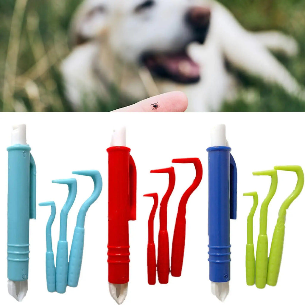 Lot de 4 crochets à tiques pour animaux