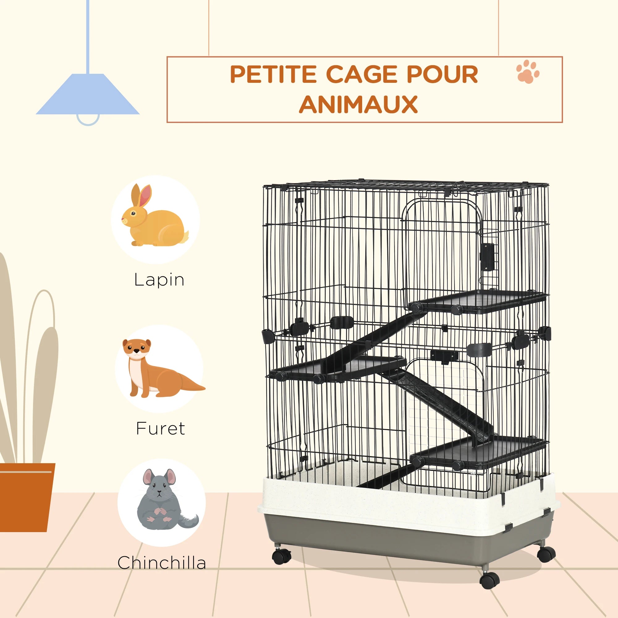 Cage à furet ou chinchilla mi-basse