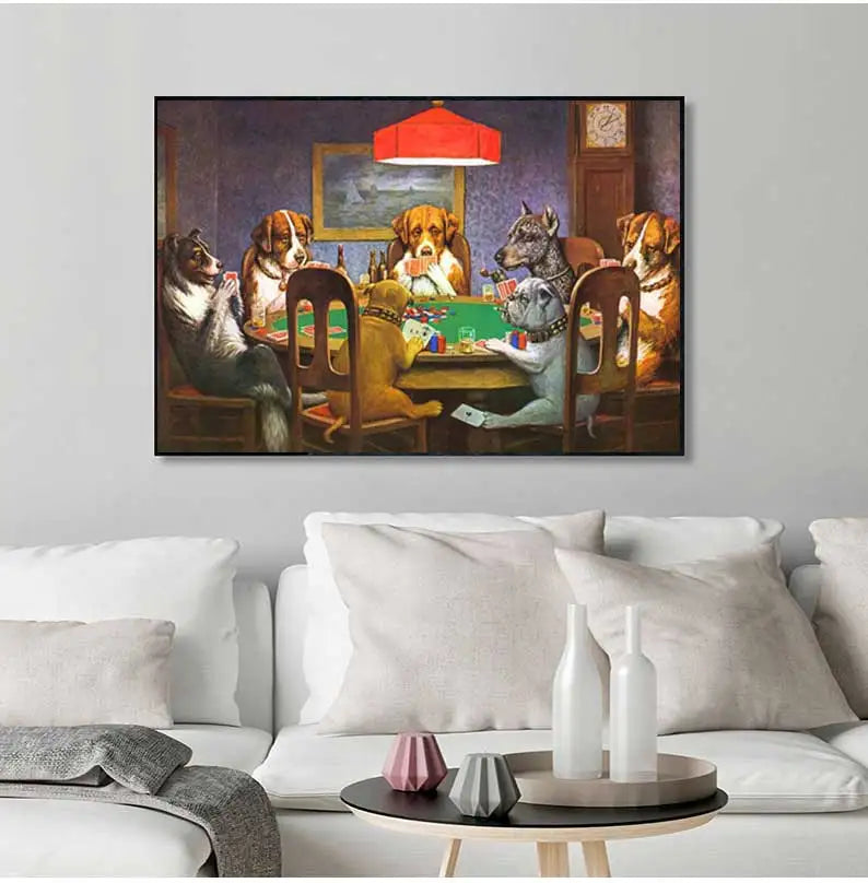 Toile Chiens au poker
