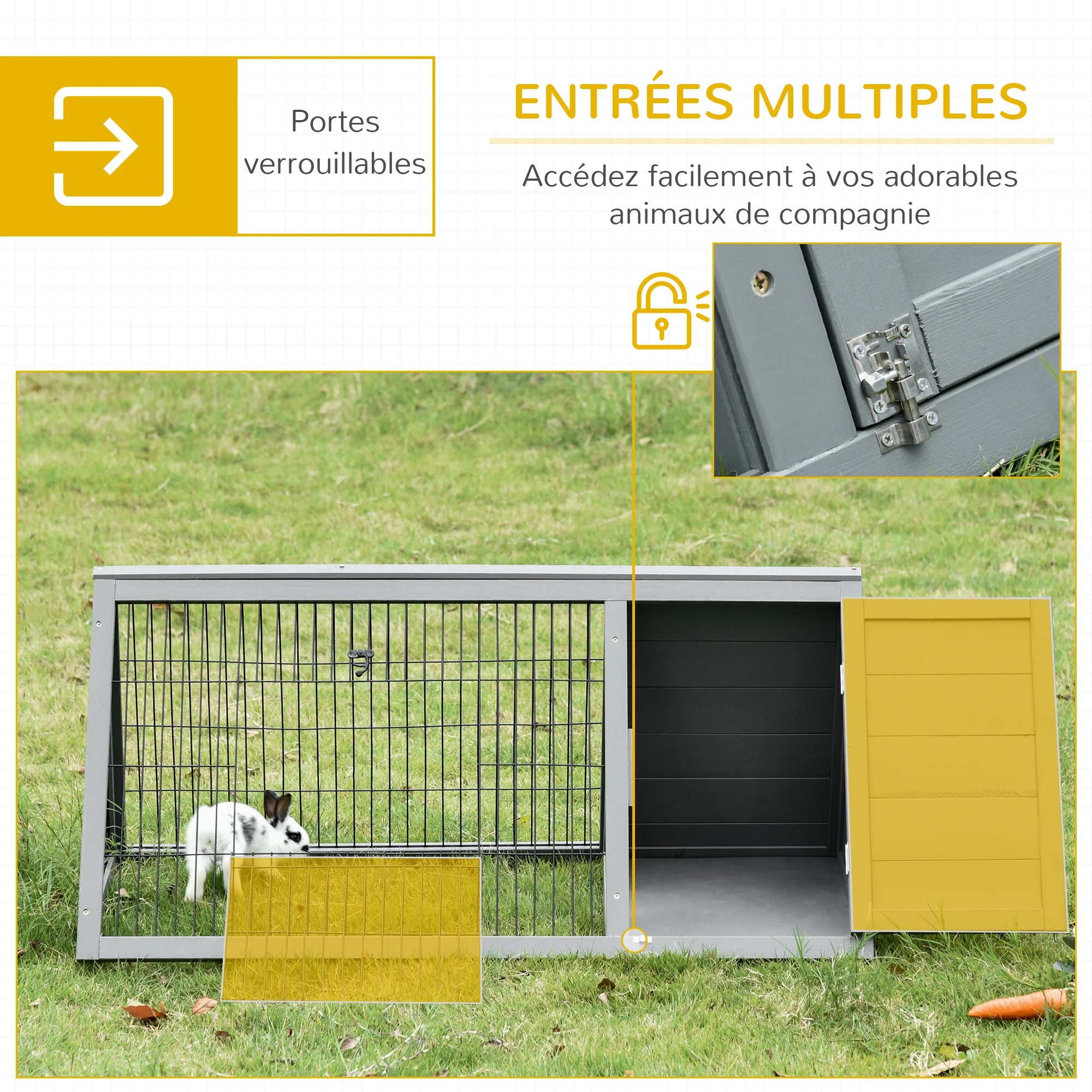 Clapier triangle d’extérieur à lapin