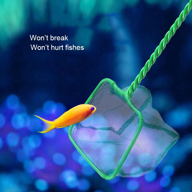 Épuisette verte pour aquarium