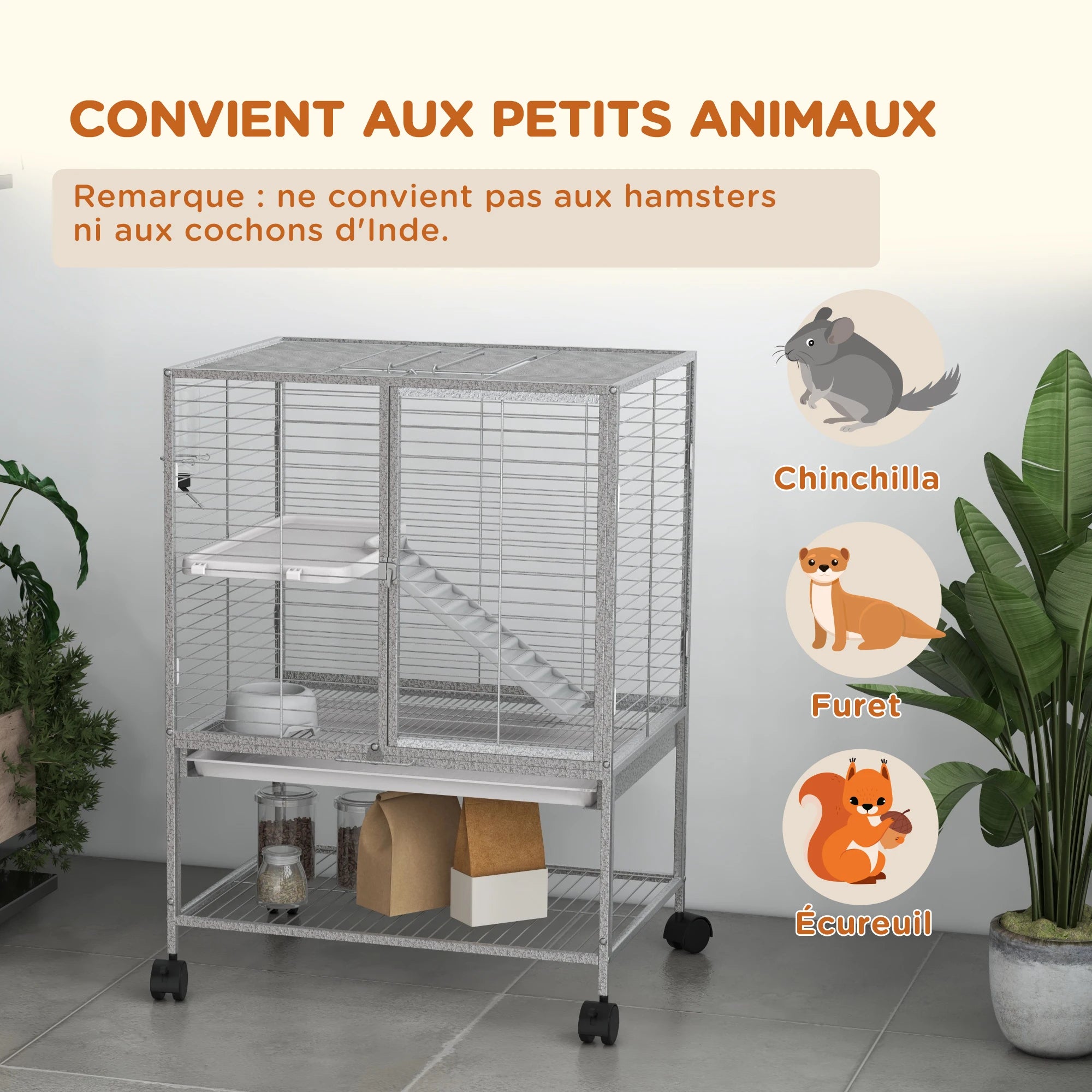 Cage à roulette pour furet ou chinchilla