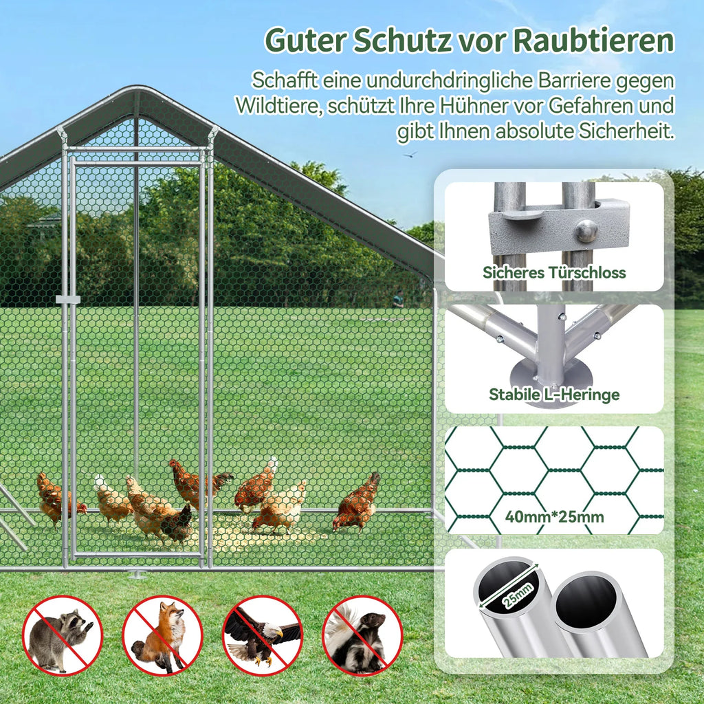 Enclos à poules XXL 3x4x2m