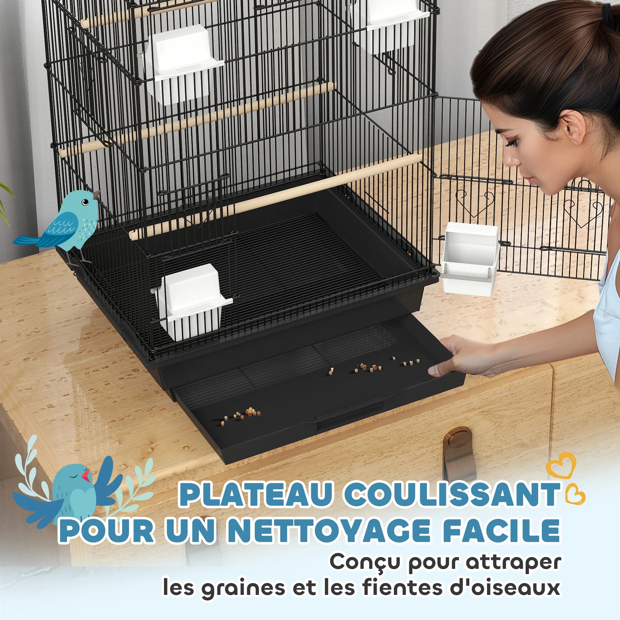 Volière à oiseaux hauteur 104 cm