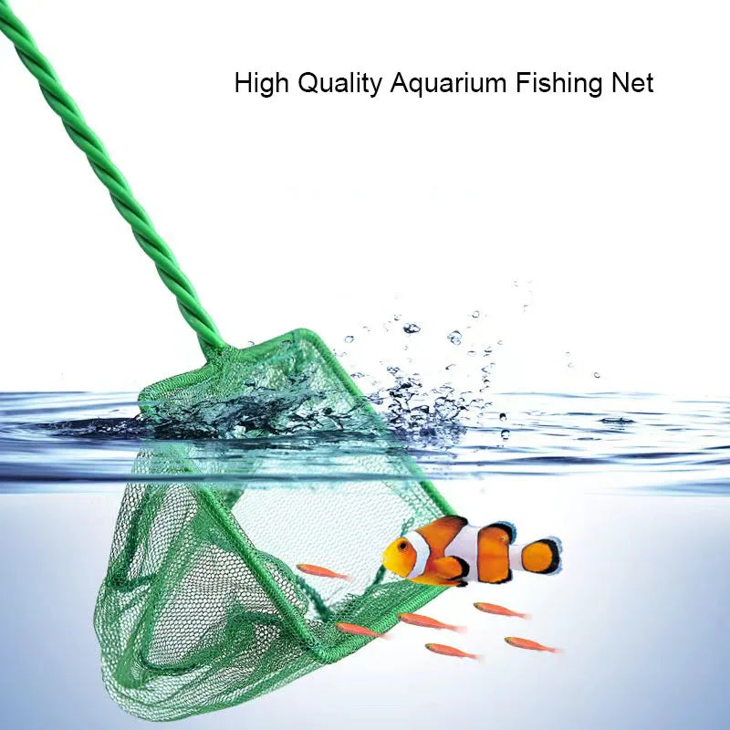 Épuisette verte pour aquarium