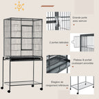 Cage à Perroquet support roulant