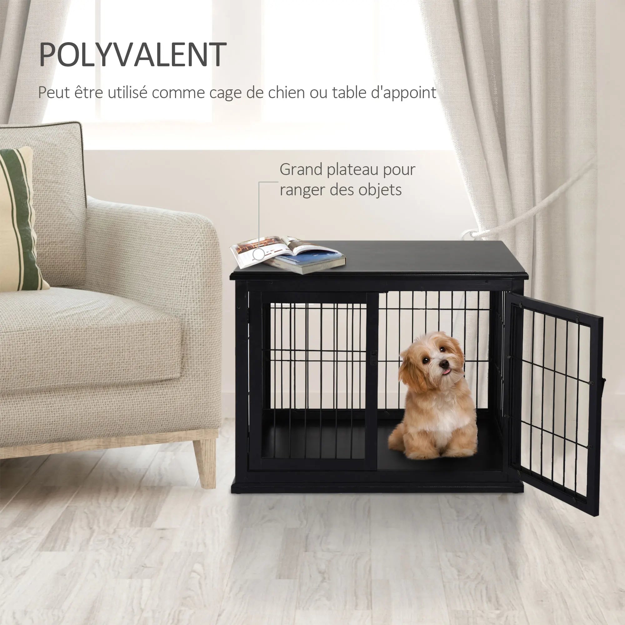 Cage haute d’intérieur pour chien