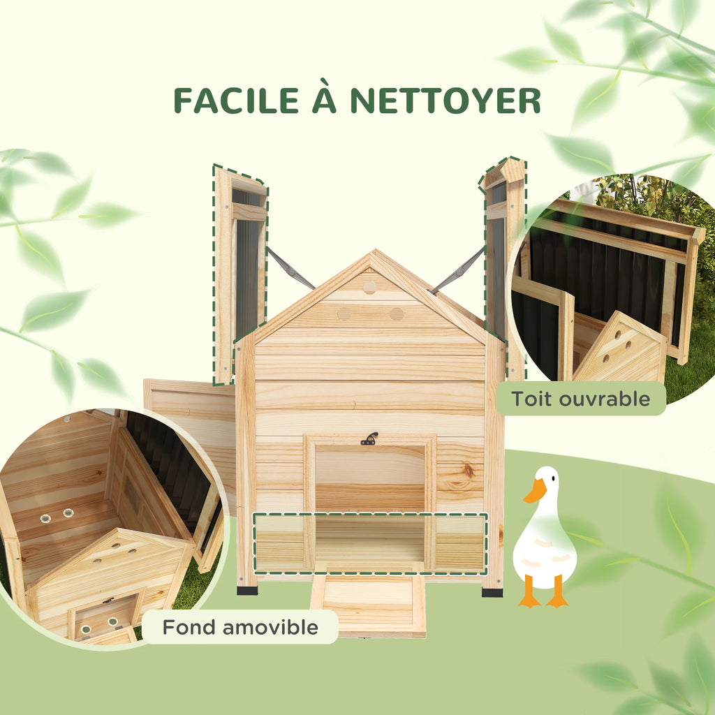 PawHut Abri pour canards en bois