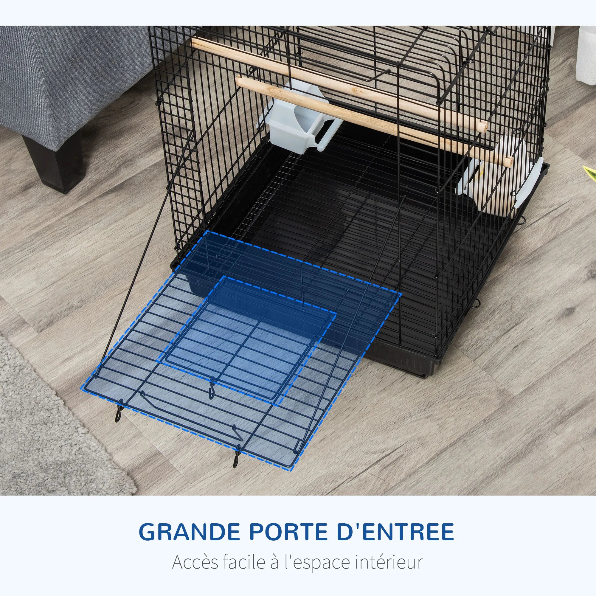 Cage toit ouvrant petit perroquet