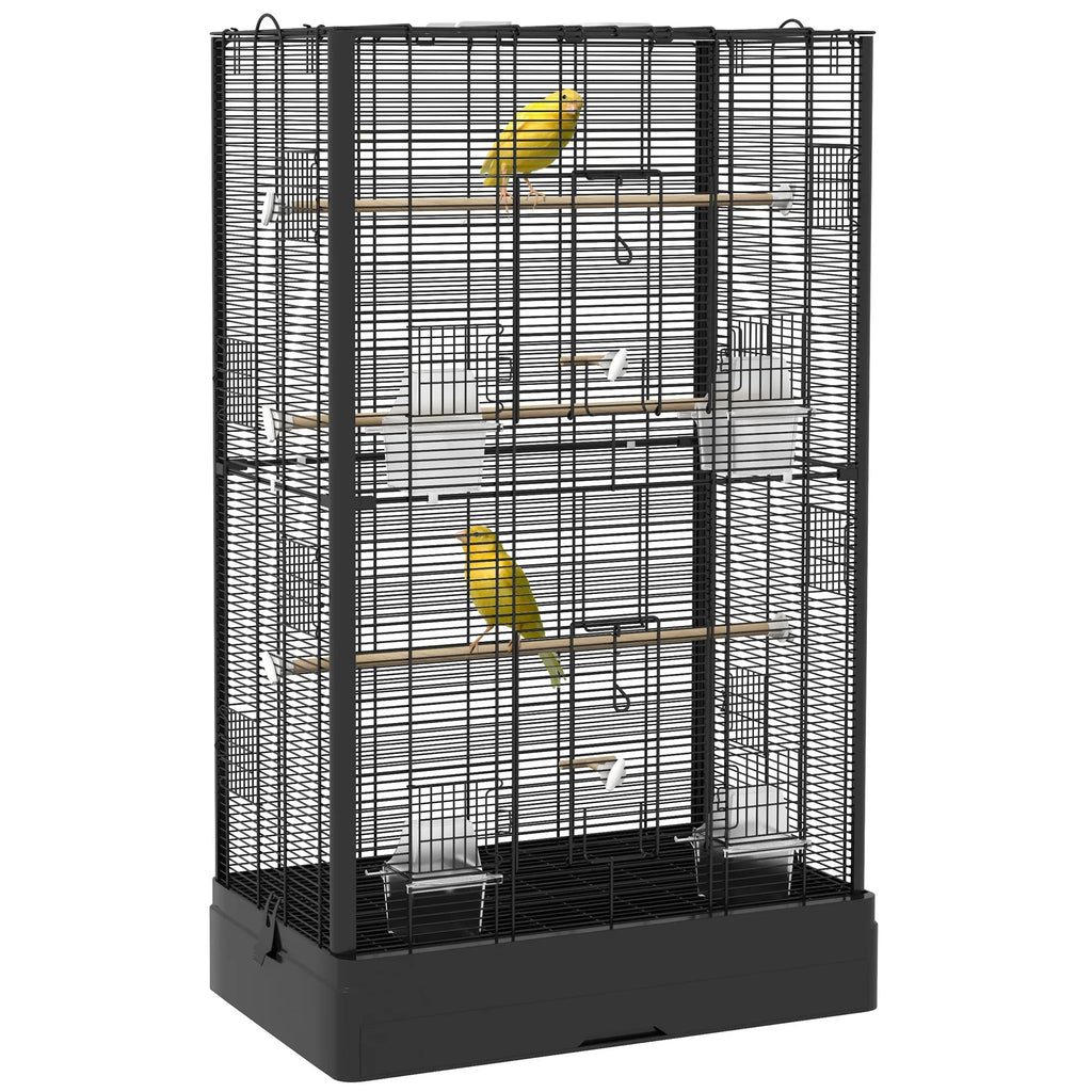 Volière haute à oiseaux noir