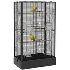 Volière haute à oiseaux noir