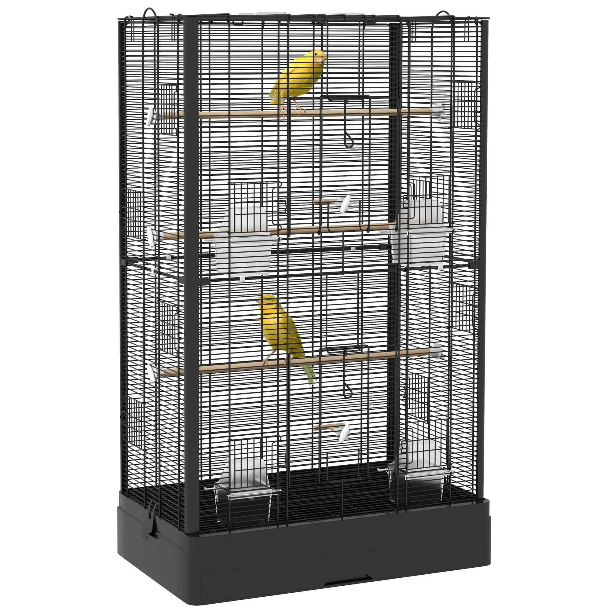 Volière haute à oiseaux noir