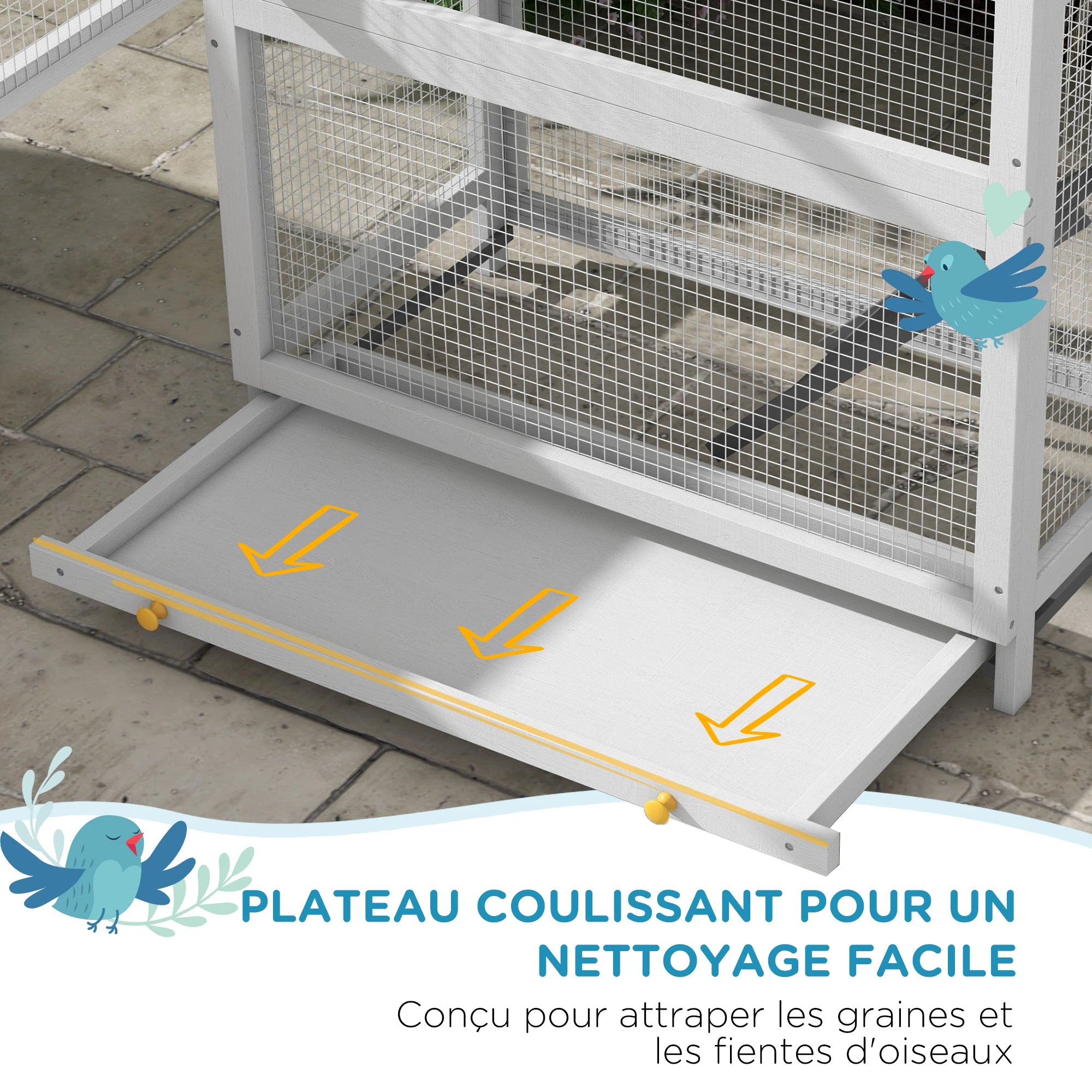 Grande cage d’extérieur en bois