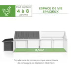 Enclos à poulets 240x112x76 cm
