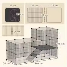 Enclos modulable à 39 panneaux