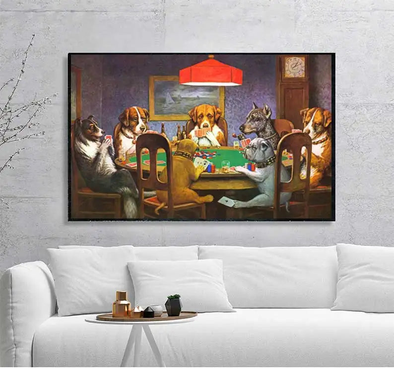 Toile Chiens au poker