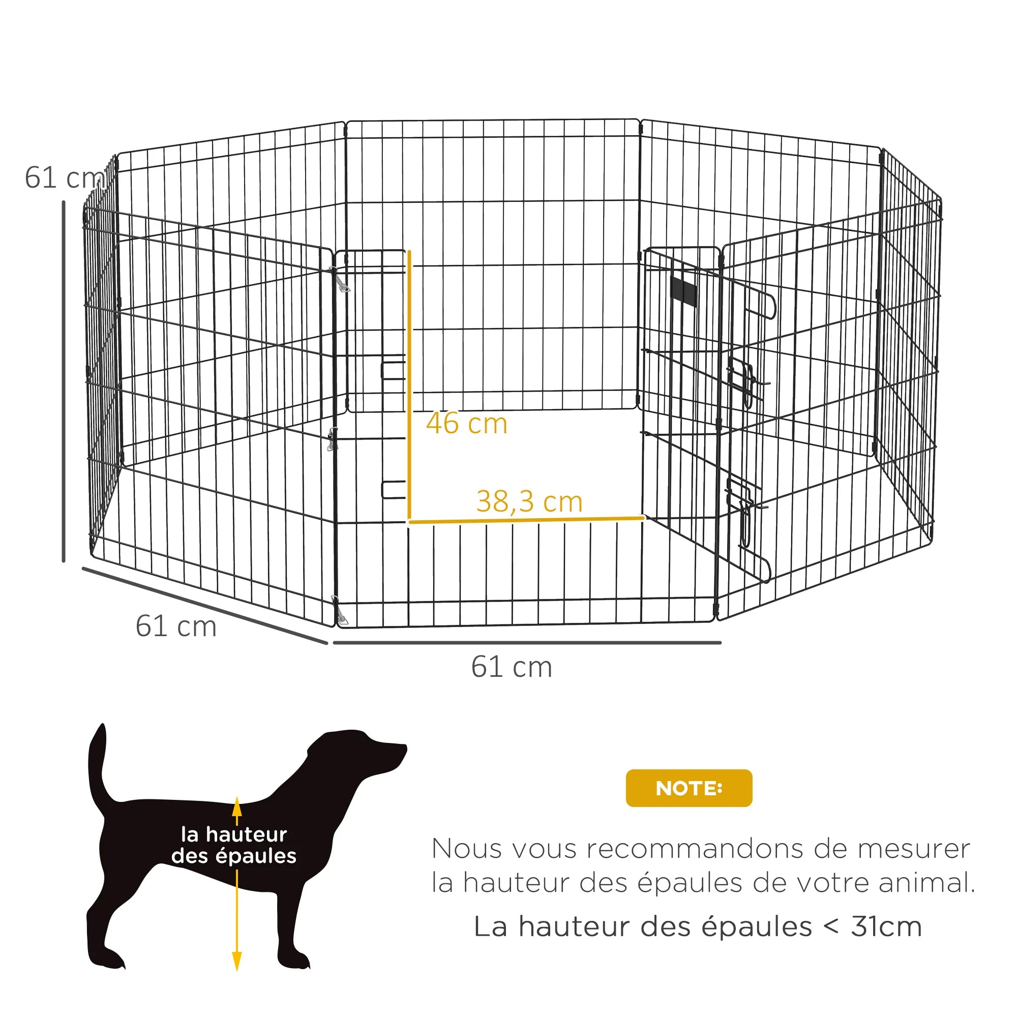 Enclos modulable 8 panneaux