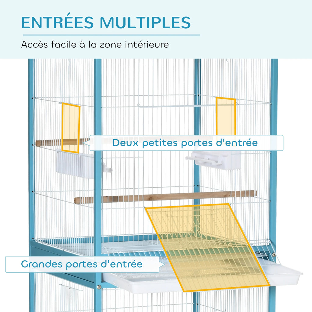 Volière haute double compartiment