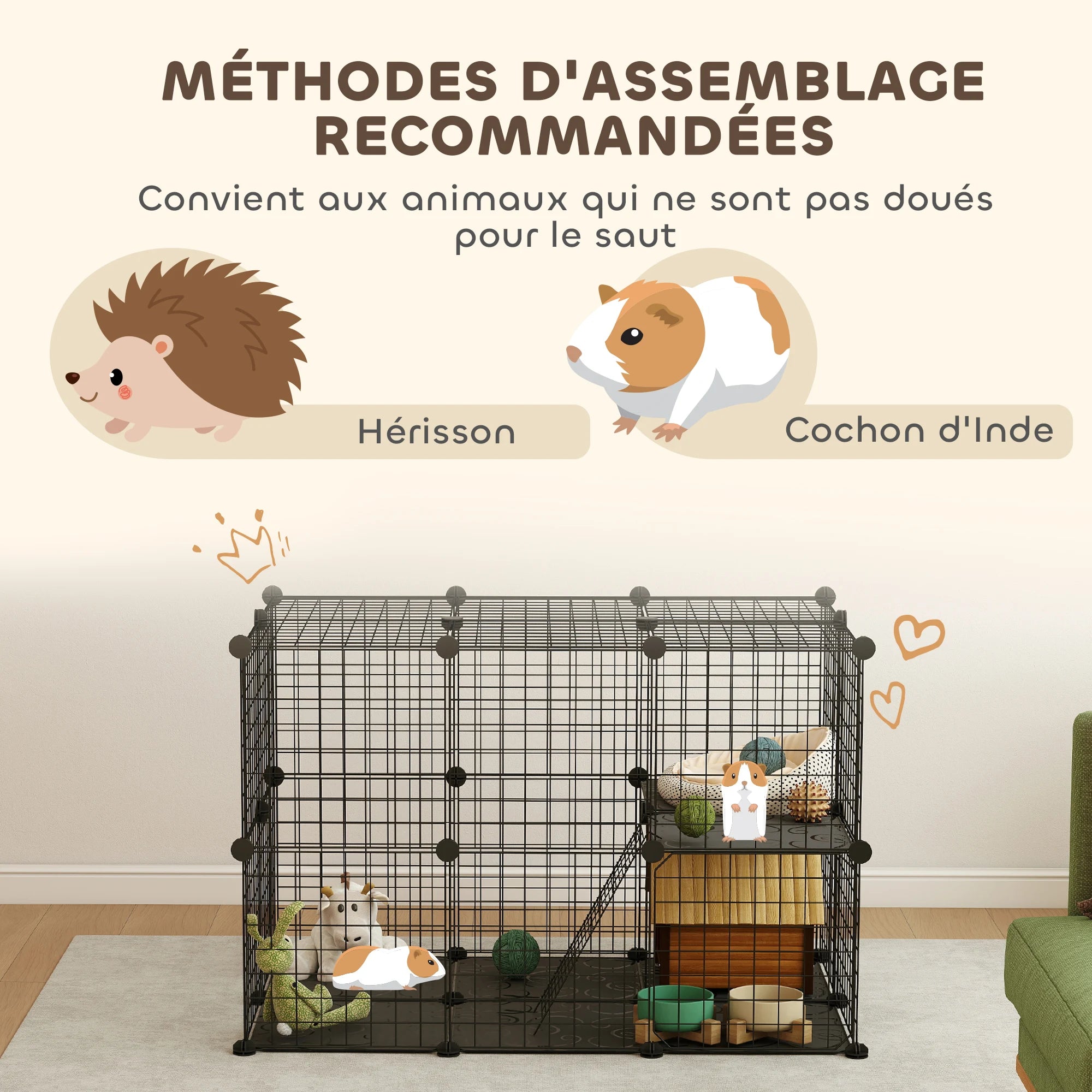Enclos modulable à 39 panneaux