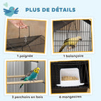 Volière à oiseaux hauteur 104 cm