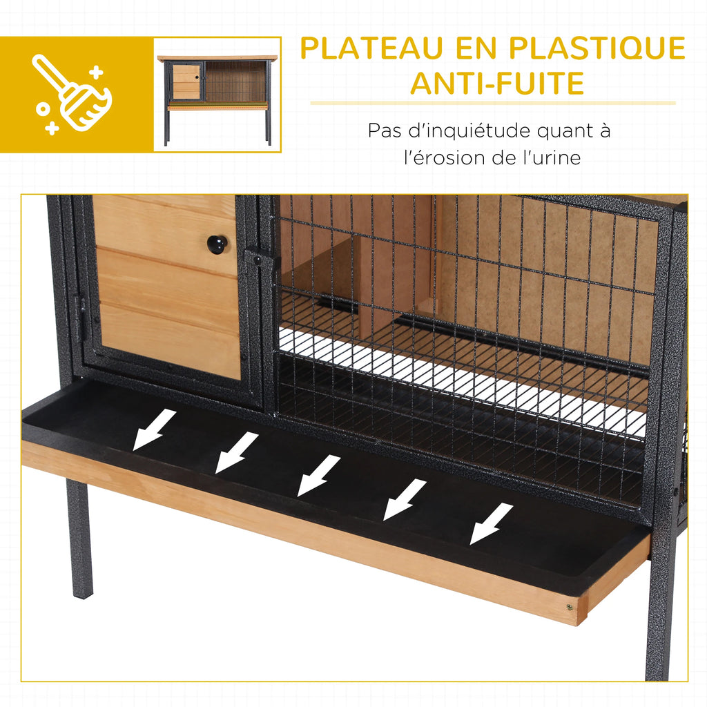 Clapier en bois surélevé à lapins