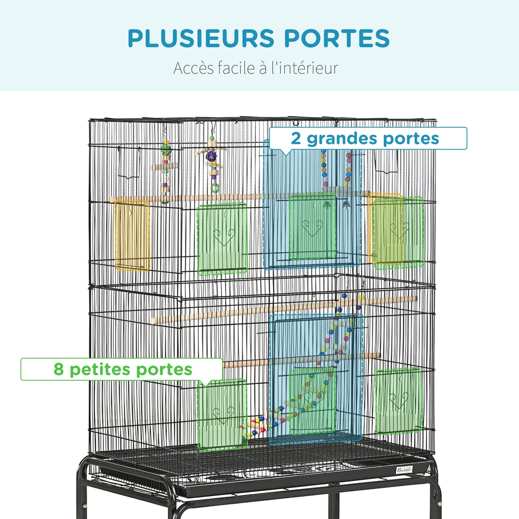 Cage noir haute pour perroquet