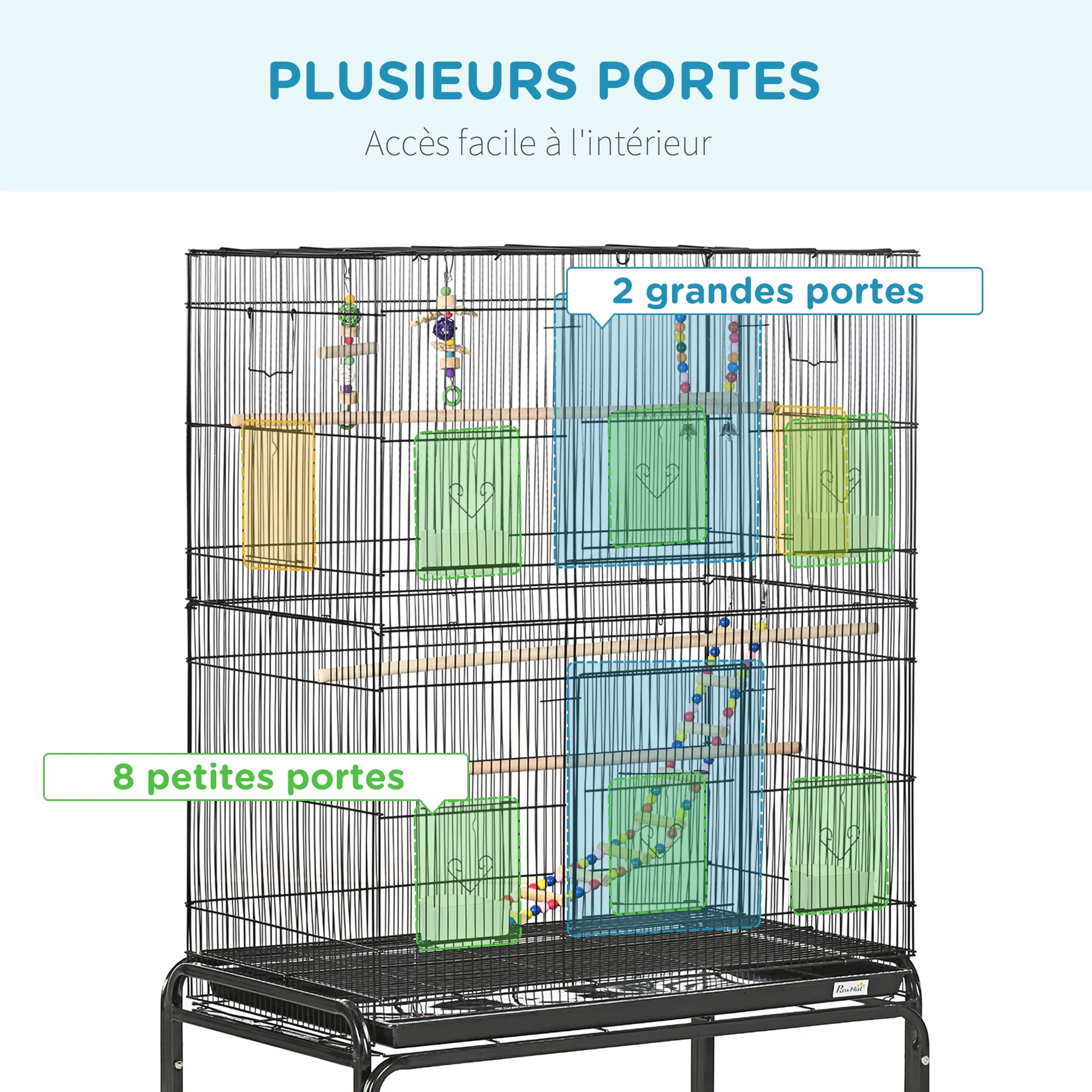 Cage noir haute pour perroquet