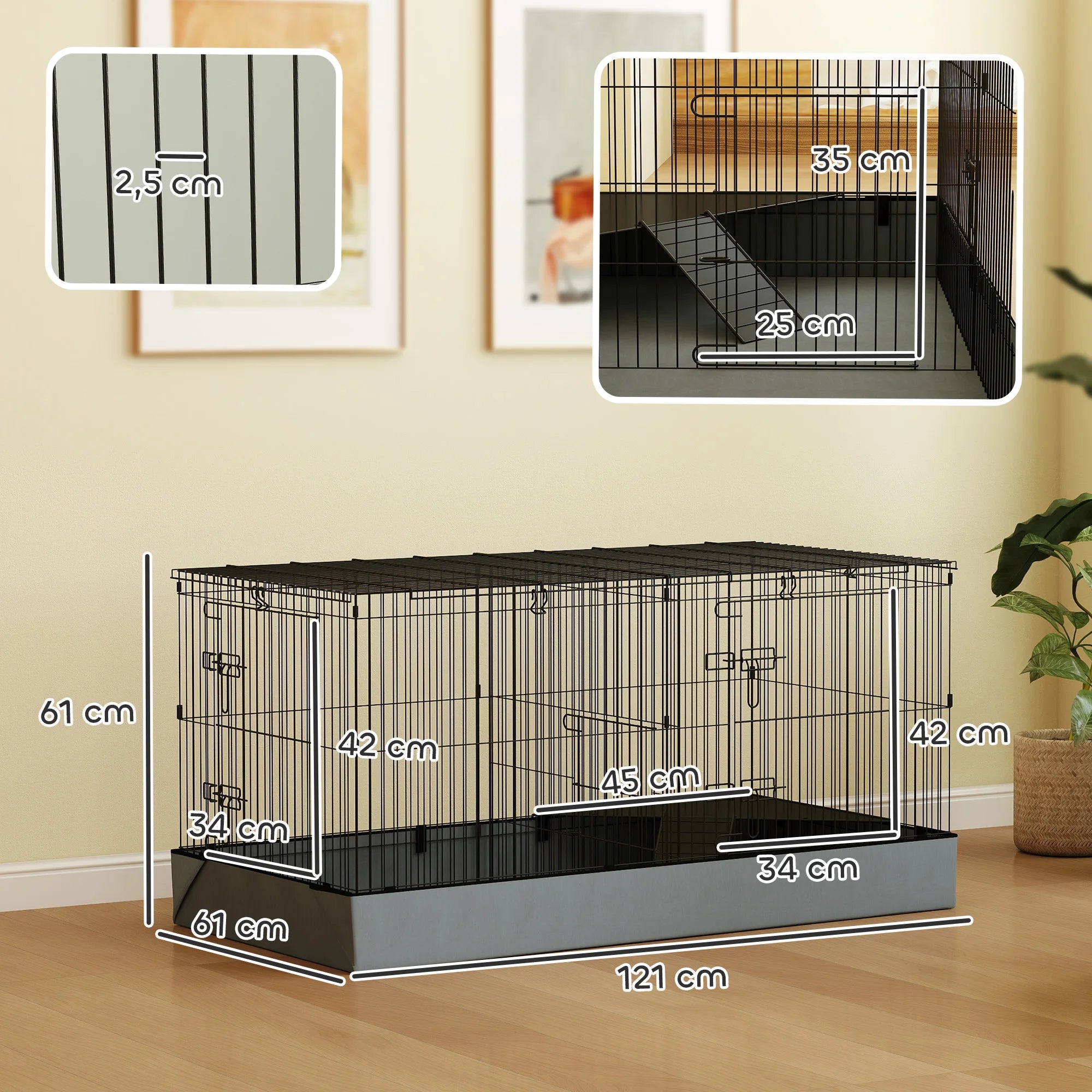 Enclos à lapin cage avec séparateur