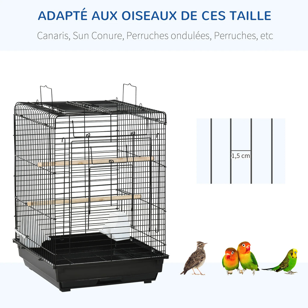 Cage toit ouvrant petit perroquet