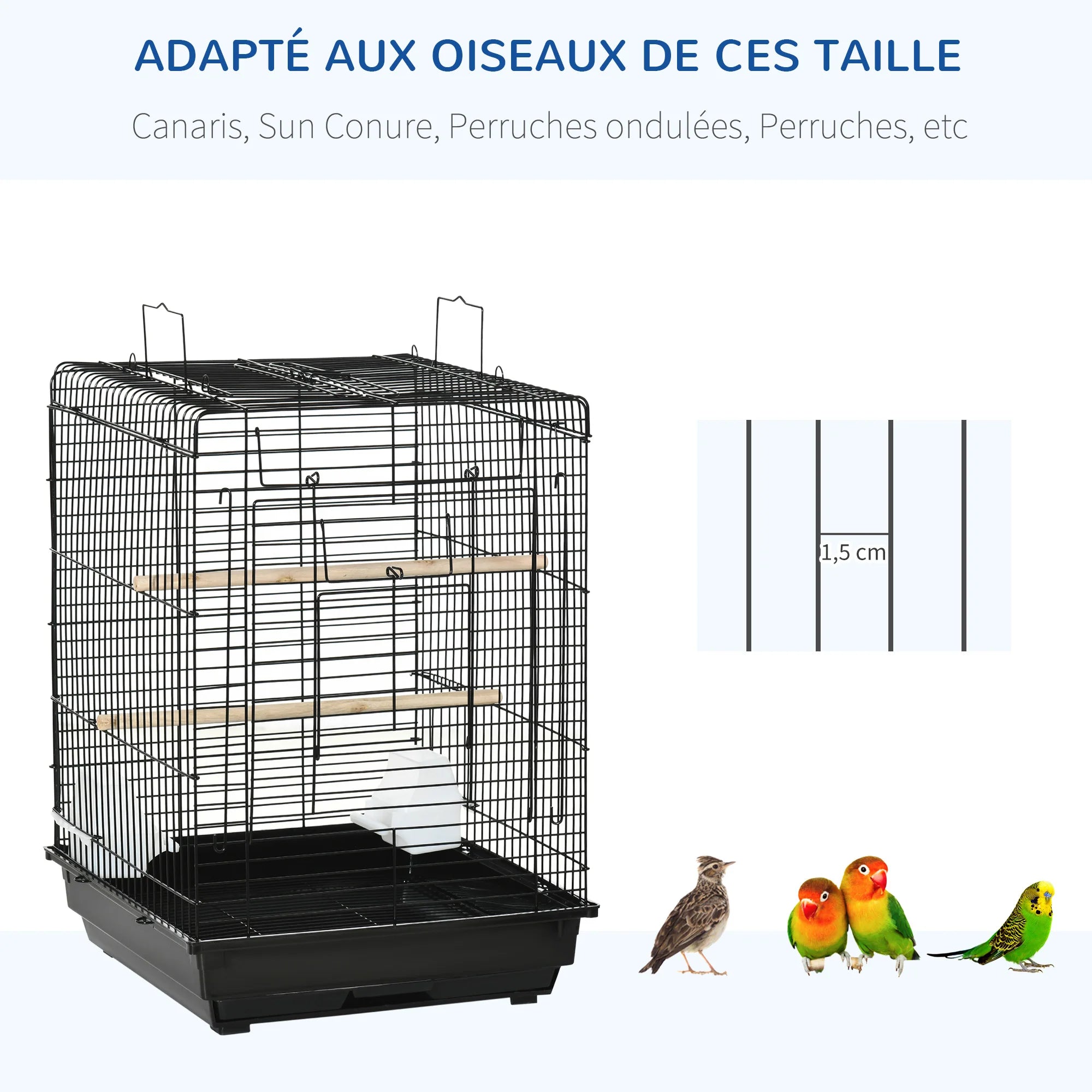 Cage toit ouvrant petit perroquet
