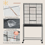 Cage à Perroquet support roulant