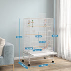 Cage blanche haute pour perroquet