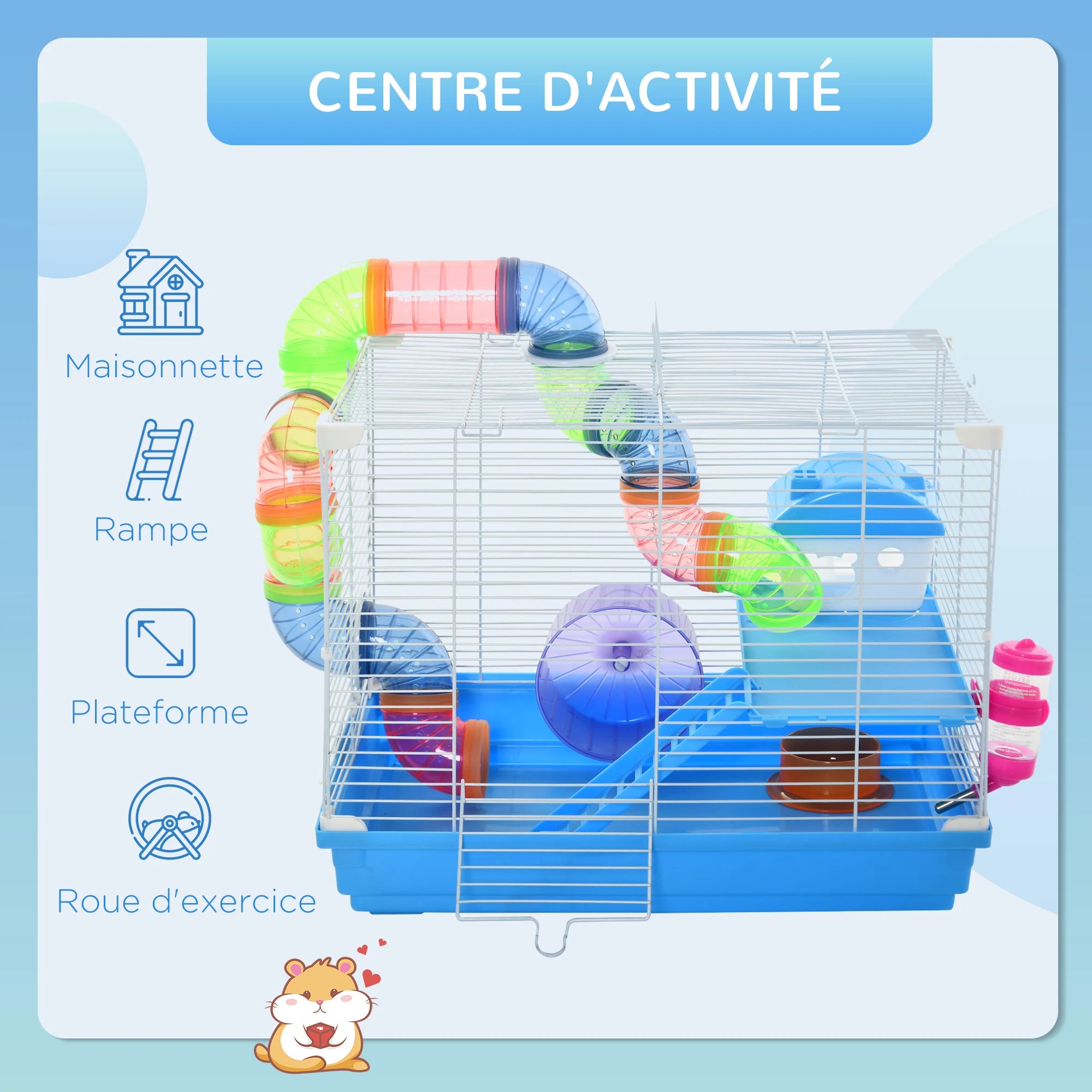 Petite cage équipée pour rongeur
