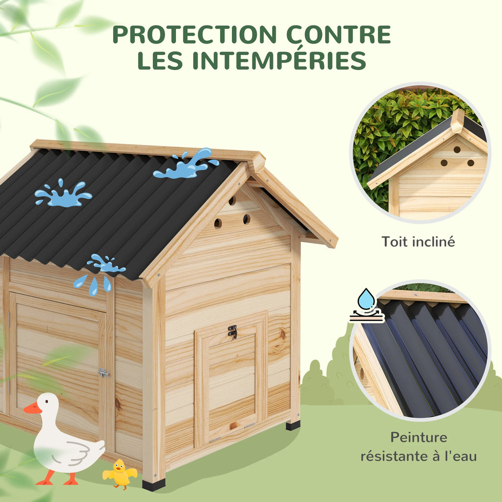 PawHut Abri pour canards en bois