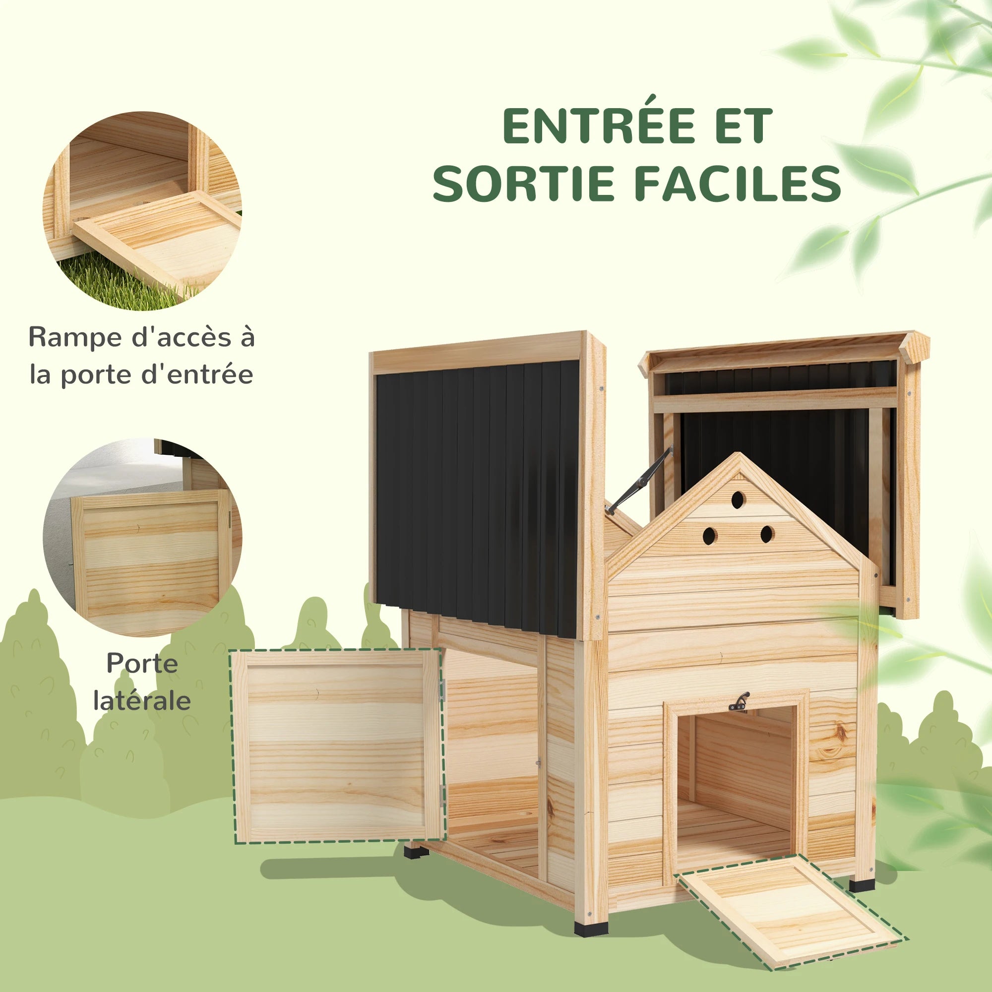 PawHut Abri pour canards en bois