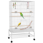 Cage blanche haute pour perroquet
