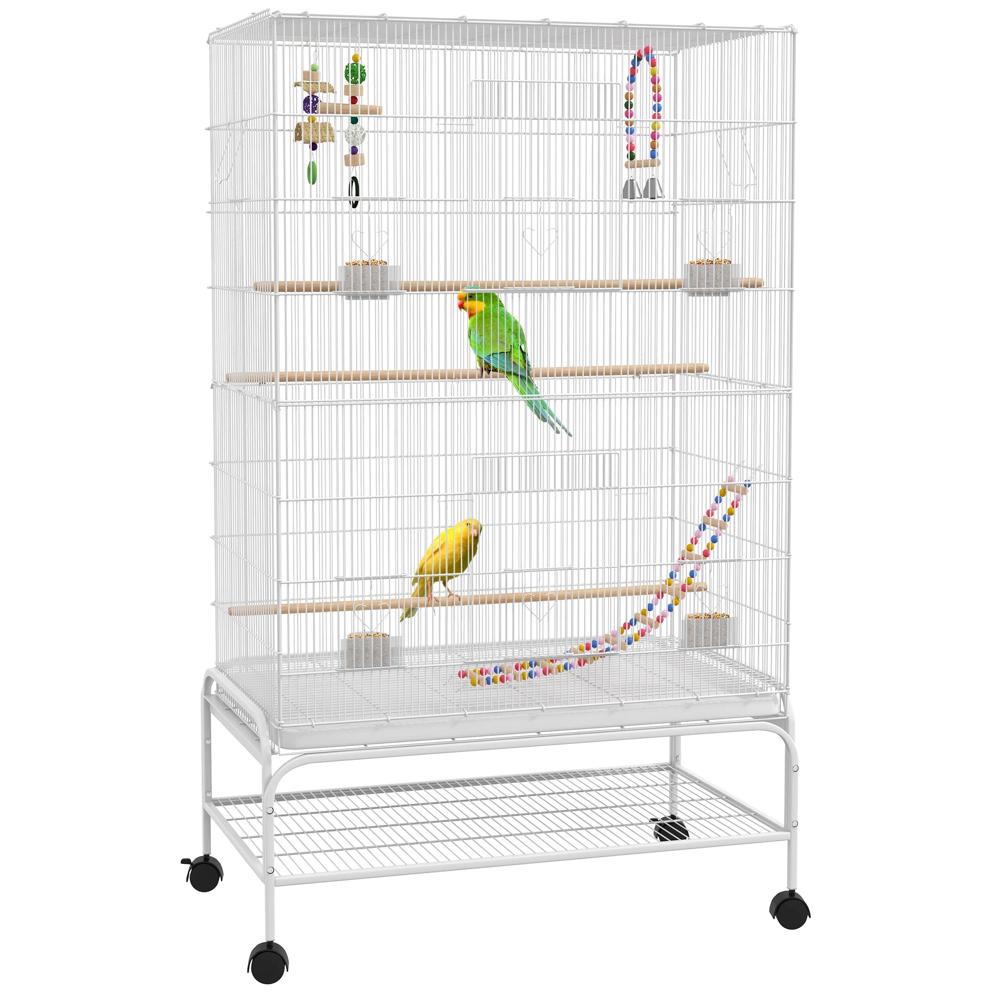 Cage blanche haute pour perroquet
