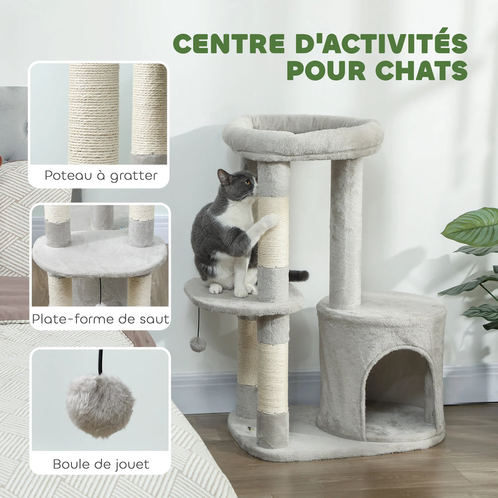 Arbre à chats 90 cm niche ronde
