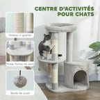 Arbre à chats 90 cm niche ronde