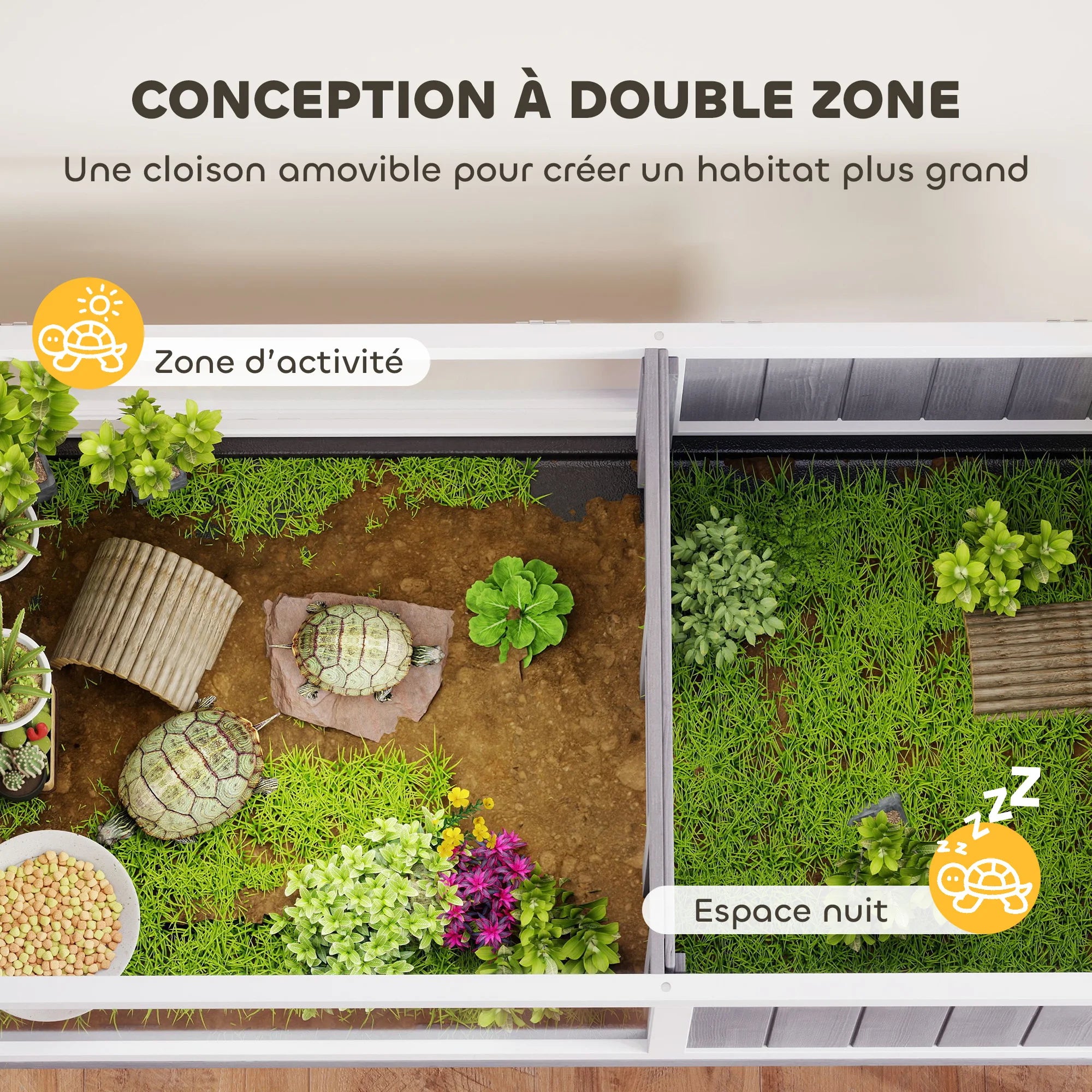 PawHut Maison tortues surélevé