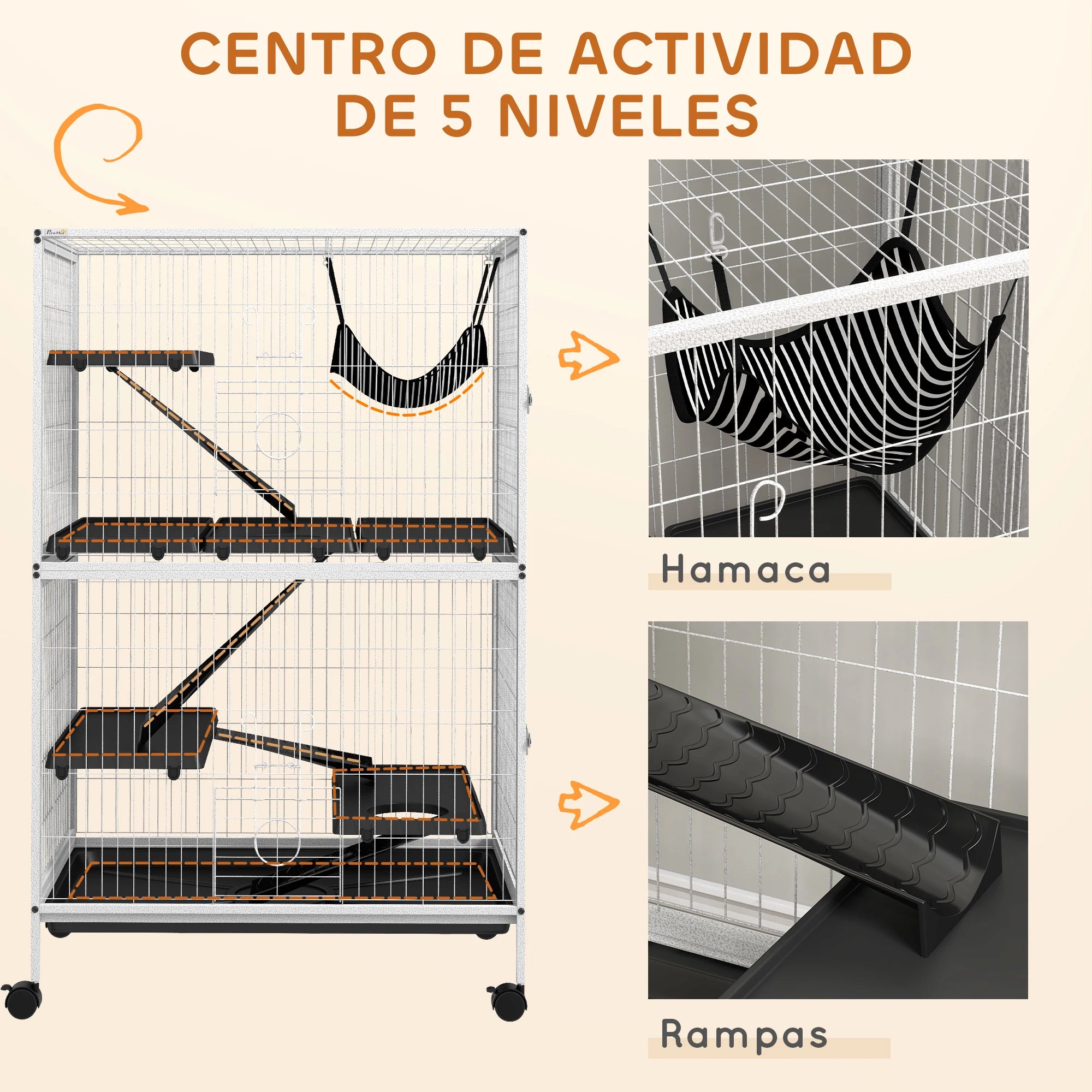 Cage à furet chinchilla ou lapin mi-haute