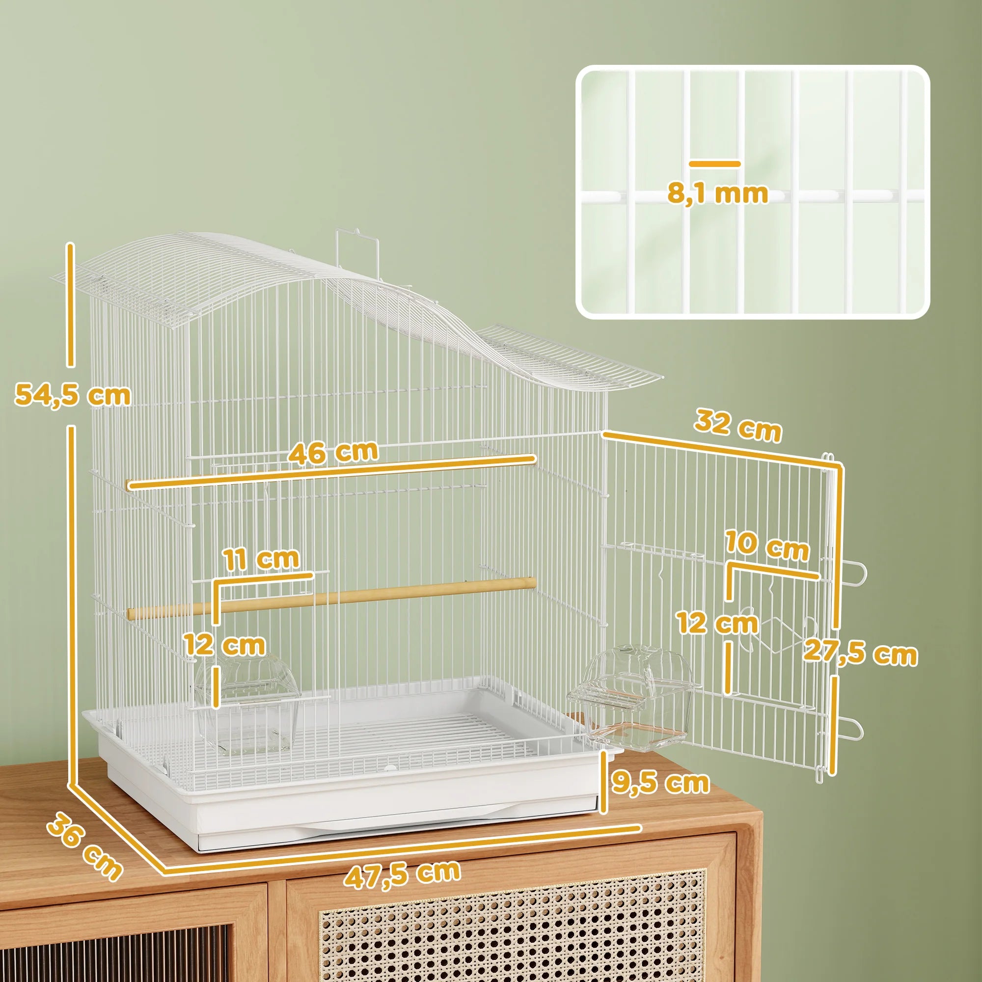 Cage à oiseaux toit en vague