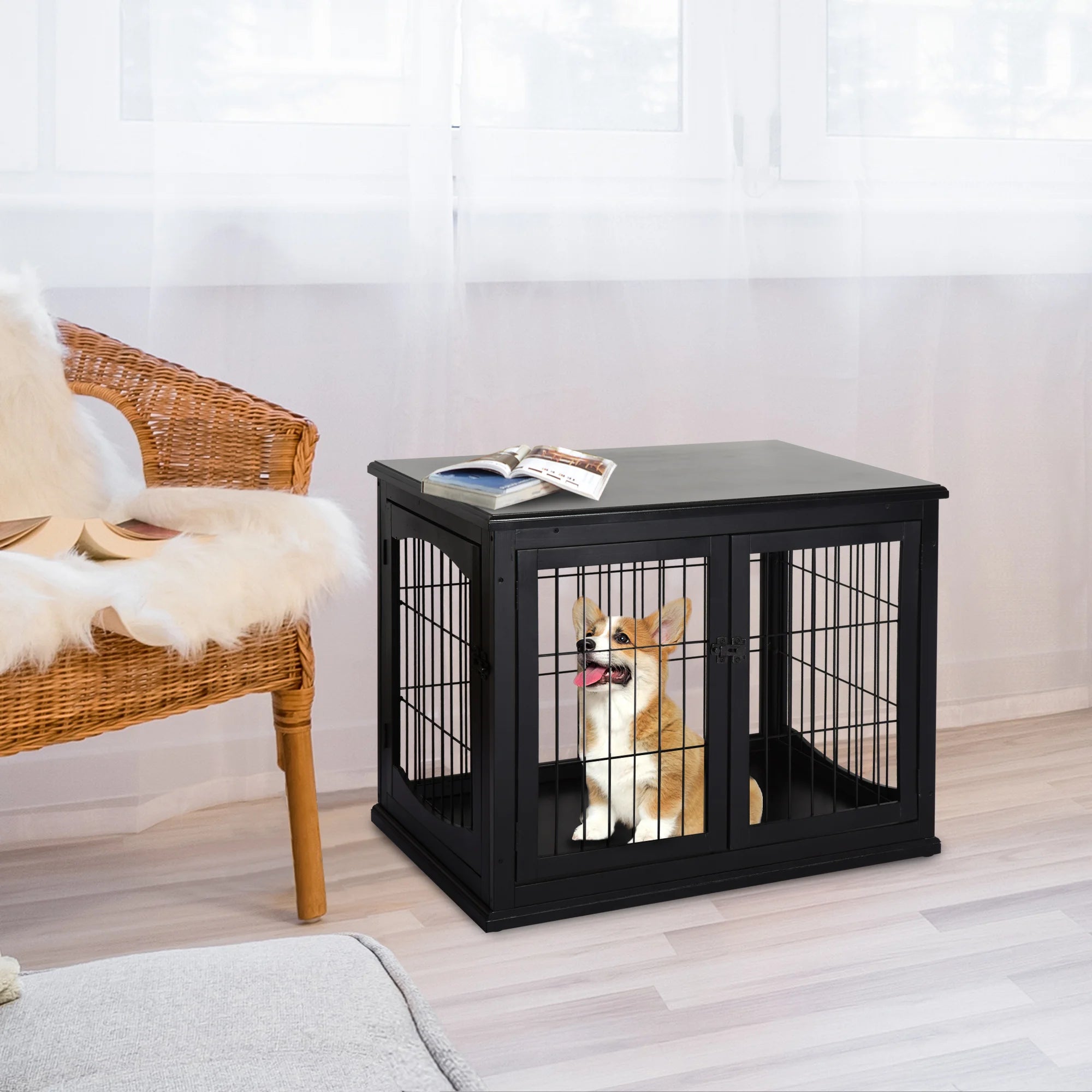 Cage haute d’intérieur pour chien