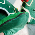 Panier chat forme sapin noël
