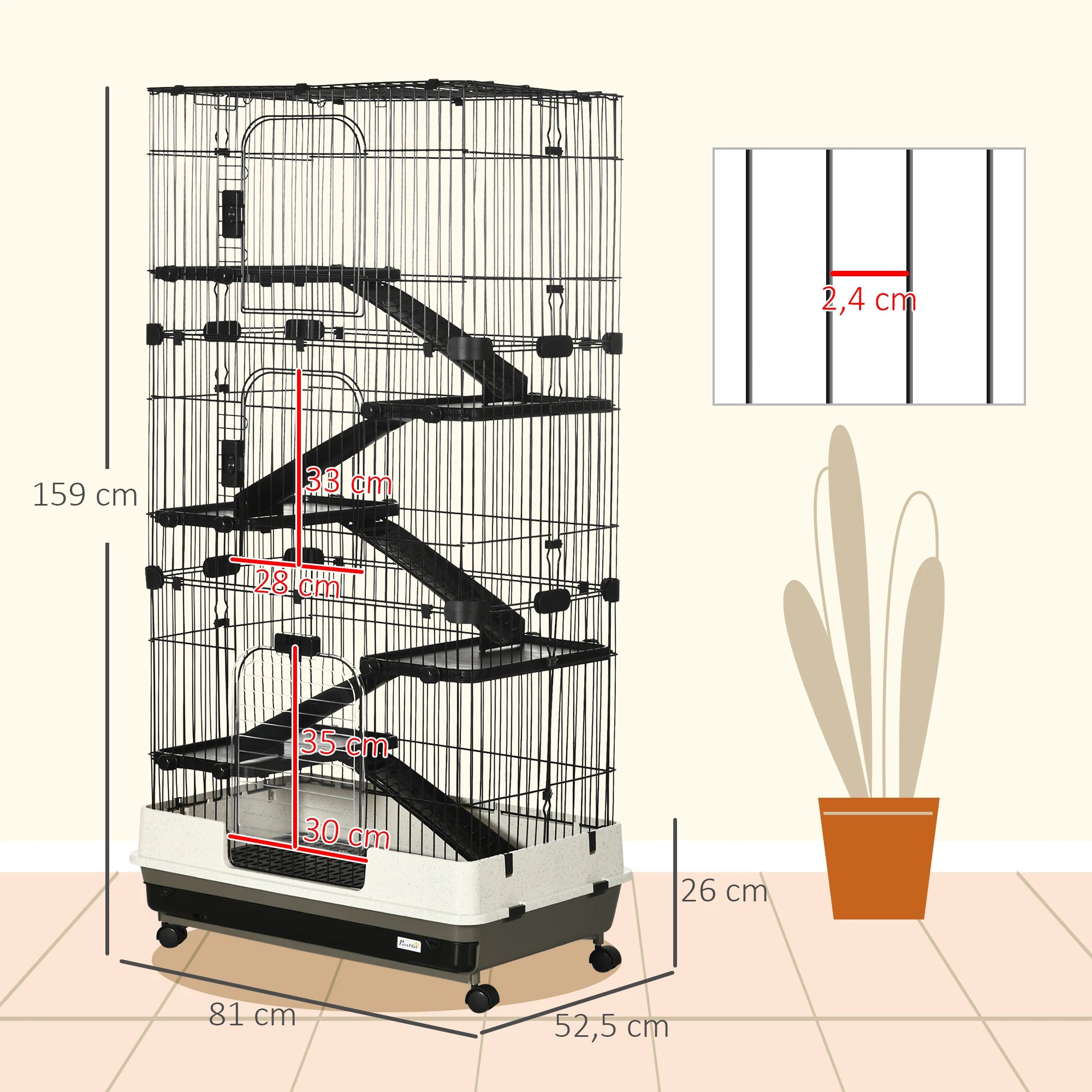 Cage à furet chinchilla ou lapin haute