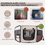 Enclos chiens pliable en tissu